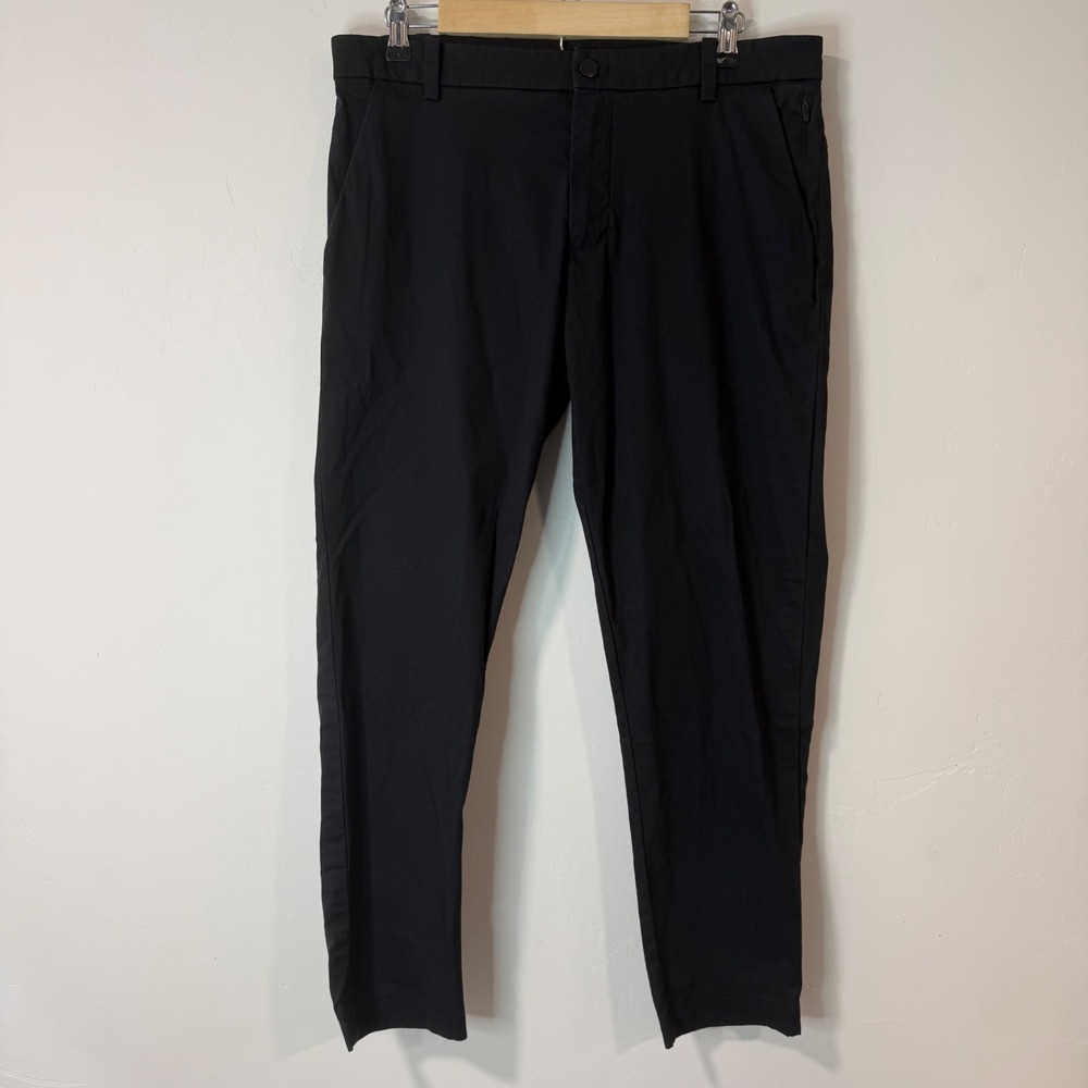Lululemon Mens Commission Pant Classic Swift Cotton 34 Black ABC Chino Trouser